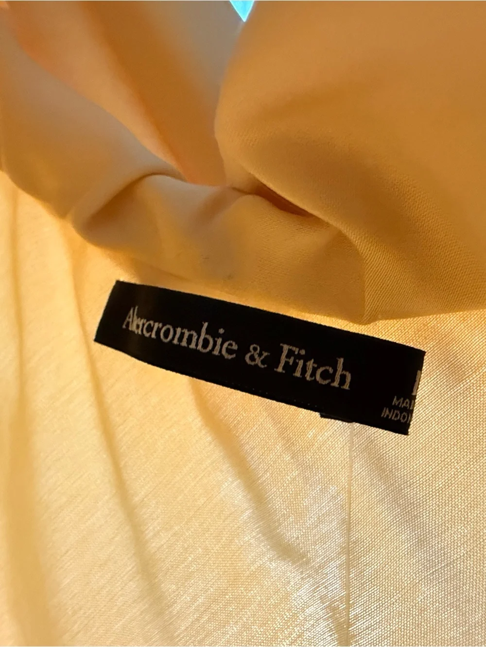 Abercrombie & Fitch Pale Yellow Cowl-Back Maxi Dress